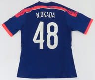 岡田奈々 ネーム入り AKB48マーキングadidasサッカー日本代表ユニフォーム ブルー Lサイズ