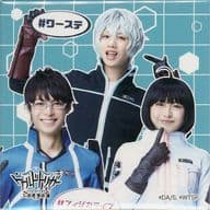 植田圭輔(空閑遊真)＆溝口琢矢(三雲修)＆其原有沙(雨取千佳) ランダムスクエア缶バッジA 「『ワールドトリガー the Stage』大規模侵攻編」