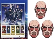 エレン・イェーガー/ミカサ・アッカーマン/アルミン・アルレルト/他「84円切手5枚組 進撃の巨人 [台紙/超大型巨人ポストカード3枚付き]」 郵便局のネットショップ