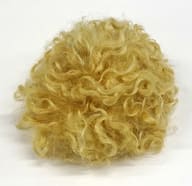 3.5インチ用 羊毛巻毛ウィッグ カナリヤ