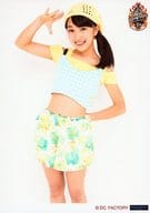 ハロプロ研修生/船木結/膝上・衣装黄・水色チェック柄・帽子・右手パー上げ・左手後ろ・体左向き・2Lサイズ/Berryz工房デビュー10周年記念コンサートツアー2014春～リアルBerryz工房～