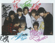 ☆B2takes!/集合(8人)/直筆サイン入り・横型・上半身・衣装黒・白・グレー・赤・肩組み・あつし右手中島顎/雑誌「W! vol.13」抽選プレゼント当選品 生ポラロイド
