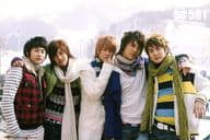 SS501/集合(5人)/横型・膝上・衣装白・黒・赤・黄色・水色・緑・青・チェック柄・ボーダー柄・肩組み・ポストカードサイズ/公式生写真