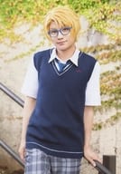 松村泰一郎(遊木真)/膝上・制服・左手手摺・屋外・キャラクターショット/「『あんさんぶるスターズ!エクストラ・ステージ』～Night of Blossoming Stars～」ランダムブロマイド
