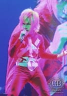 ゴールデンボンバー/鬼龍院翔/ライブフォト・膝上・衣装赤・白・左手パー・顔左向き・ライトピンク・ゴールデンボンバーワンマンライブ特大号「一生バカ」/ファンコレ OFICIAL LIVE PHOTO COLLECTION