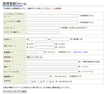 新規登録フォーム参考画像