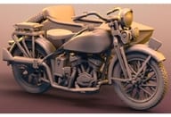1/48 日・陸王97式軍用バイク・サイドカー 3Dプリントモデル ガレージキット [PD48212]