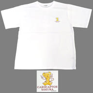 木之本桜＆ケロちゃん(コスチューム) Tシャツ(ステッカー付き) ホワイト レディースM-Lサイズ 「カードキャプターさくら×サンリオキャラクターズ×avail」
