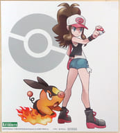 トウコ＆ポカブ ありがひとし氏イラスト色紙 「ポケットモンスター ブラック・ホワイト ARTFX J トウコ with ポカブ 1/8 PVC製塗装済み完成品」 コトブキヤショップ購入特典