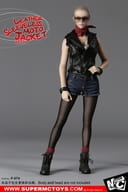 1/6用 女性用 レザースリーブレス モトジャケットセット