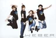 WEBER/集合(4人)/横型・全身・衣装黒・Tシャツ・ジャンプ・背景白/WEBERフォトセット