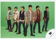 V6/6人(集合)/横型・全身・センター井ノ原・背景緑/公式生写真