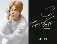 防弾少年団/Jimin(ジミン)/裏面黒・印刷サイン入り/「VT x BTS ジャンボ歯ブラシキット(ブラック)」フォトカード