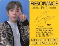 NCT 2020/ショウタロウ/裏面黄・印刷サイン入り/CD「2nd Album ： Resonance Pt.2(Departure Ver.)」[Kihno Kit]封入特典フォトカード