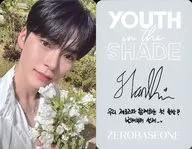 ZEROBASEONE/ソン・ハンビン(Sung Han Bin)/裏面グレー・印刷サイン、メッセージ入り/CD「YOUTH IN THE SHADE」(SHADE Ver.)セルフィーフォトカード